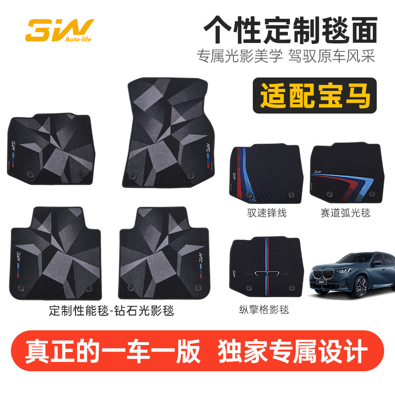 3W宝马脚垫专用个性定制毯面图片