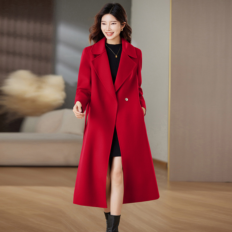 她之蝶京东官方素言官网女装正品女式毛呢外套时尚双面羊毛呢大衣