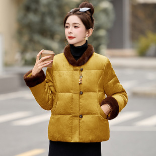 城市衣柜紫澜门2026新款女装羽绒服新中式国风盘扣白鸭绒保暖外套