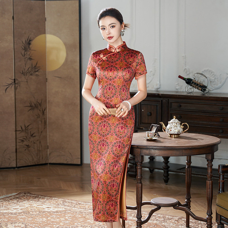 美舒饰改良婚宴旗袍喜妈妈长款