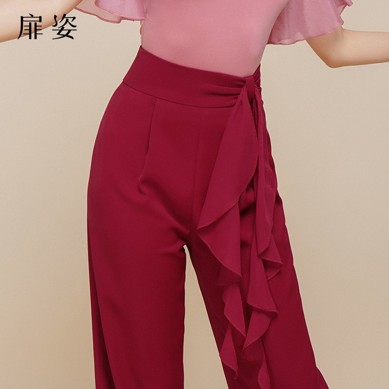 扉姿夏摩登舞华尔兹交谊舞跳舞裤