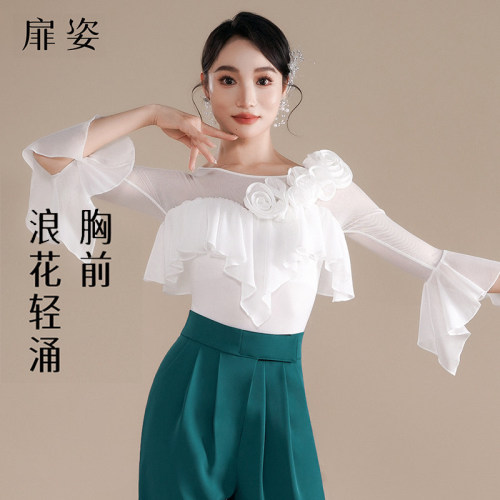 扉姿摩登舞交谊舞华尔兹连体上衣