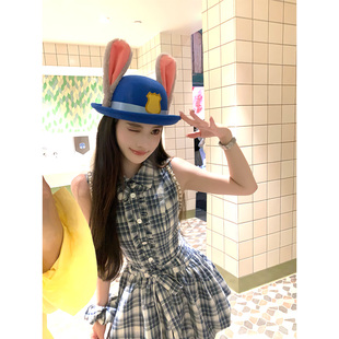 YEXIAOTING叶小婷 可拆卸蝴蝶结格纹木耳花苞连衣裙短裙 格纹糯糯