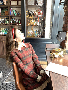 复古收腰高级感气质显瘦连衣裙 长袖 YEXIAOTING叶小婷 爱丽丝梦境