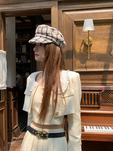 2023黄色吊带外套半裙三件套