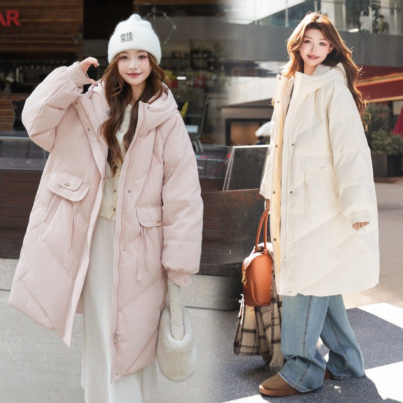 黑金加大码200斤羽绒服女2025冬新款韩版胖MM中长款加厚连帽外套,女装/女士精品,羽绒服,淘宝优惠券,粉丝福利购,淘宝优惠卷