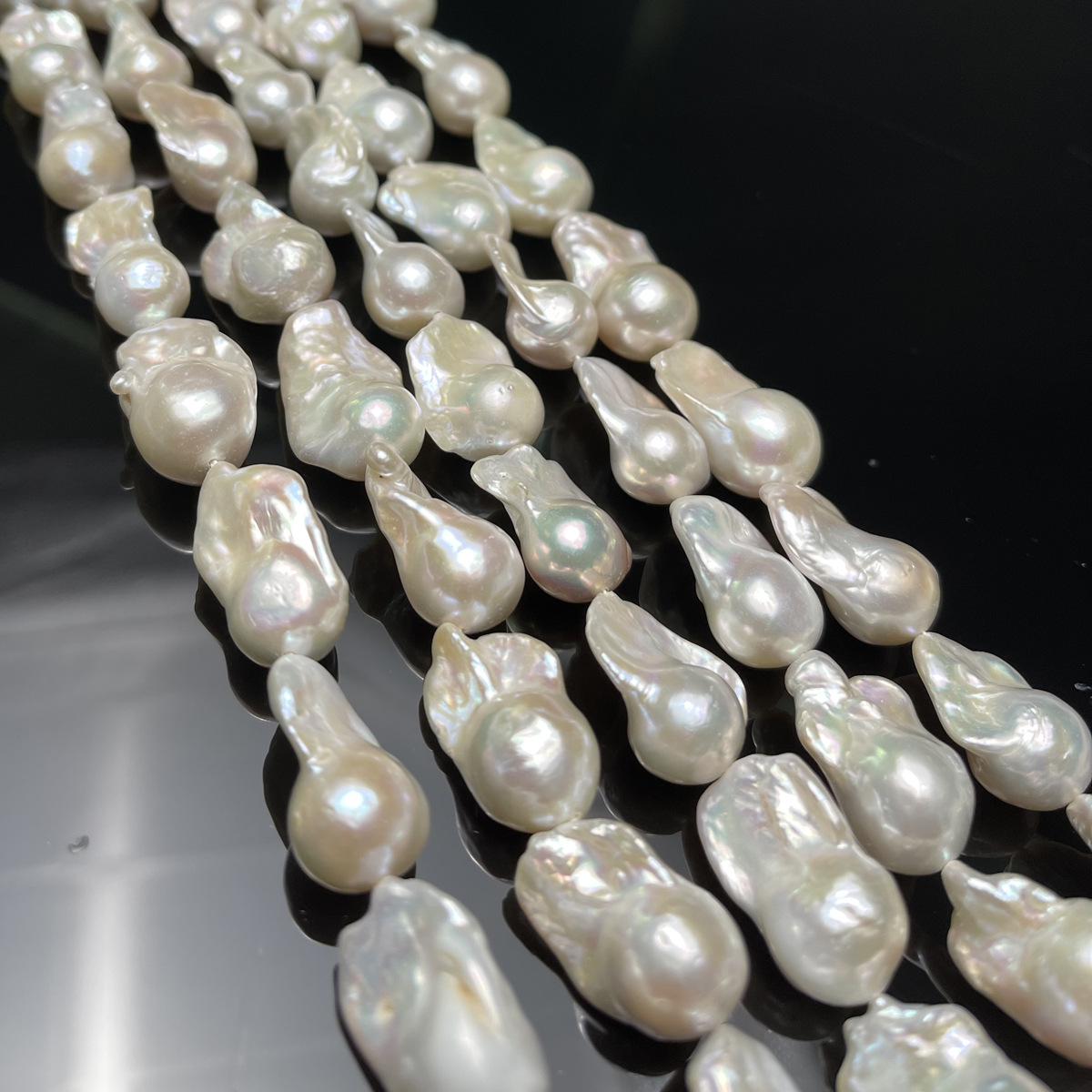 强光淡水珍珠约14x20-15x25mm巴洛克异形珍珠diy服饰项链手链半成