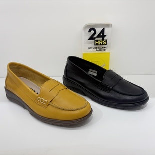 24Hrs西班牙24小时女鞋 26099进口女士通勤中跟单鞋 小牛皮乐福鞋