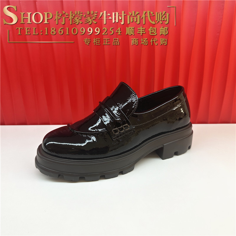 achette雅氏2023年秋季新款轻盈厚底乐福鞋女简约休闲单鞋5R11