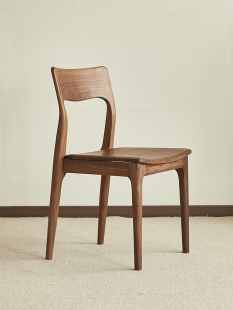 雅慕北美黑胡桃木餐椅斯堪 家庭所有实木餐桌和椅子 纳维亚简单