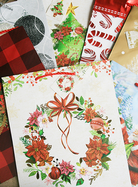 Merry chritmas圣诞欢乐颂礼物包装纸袋新年手提牛皮纸袋派对礼物