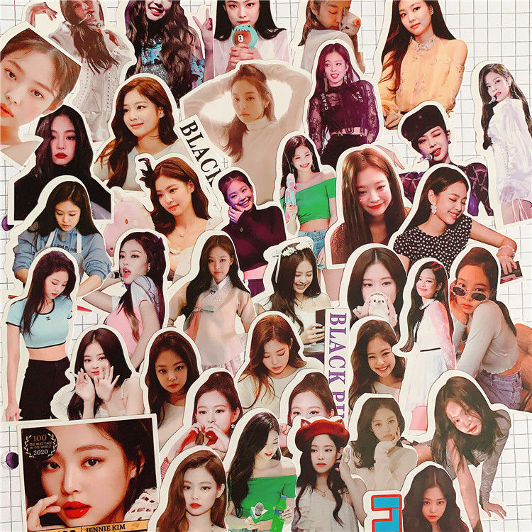 jennie贴纸韩国女团成员粉墨明星手账贴纸手机diy装饰