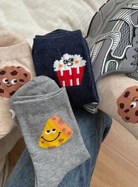 曲奇芝士袜子女中筒袜ins潮纯棉春秋日系可爱卡通学生春夏季长袜