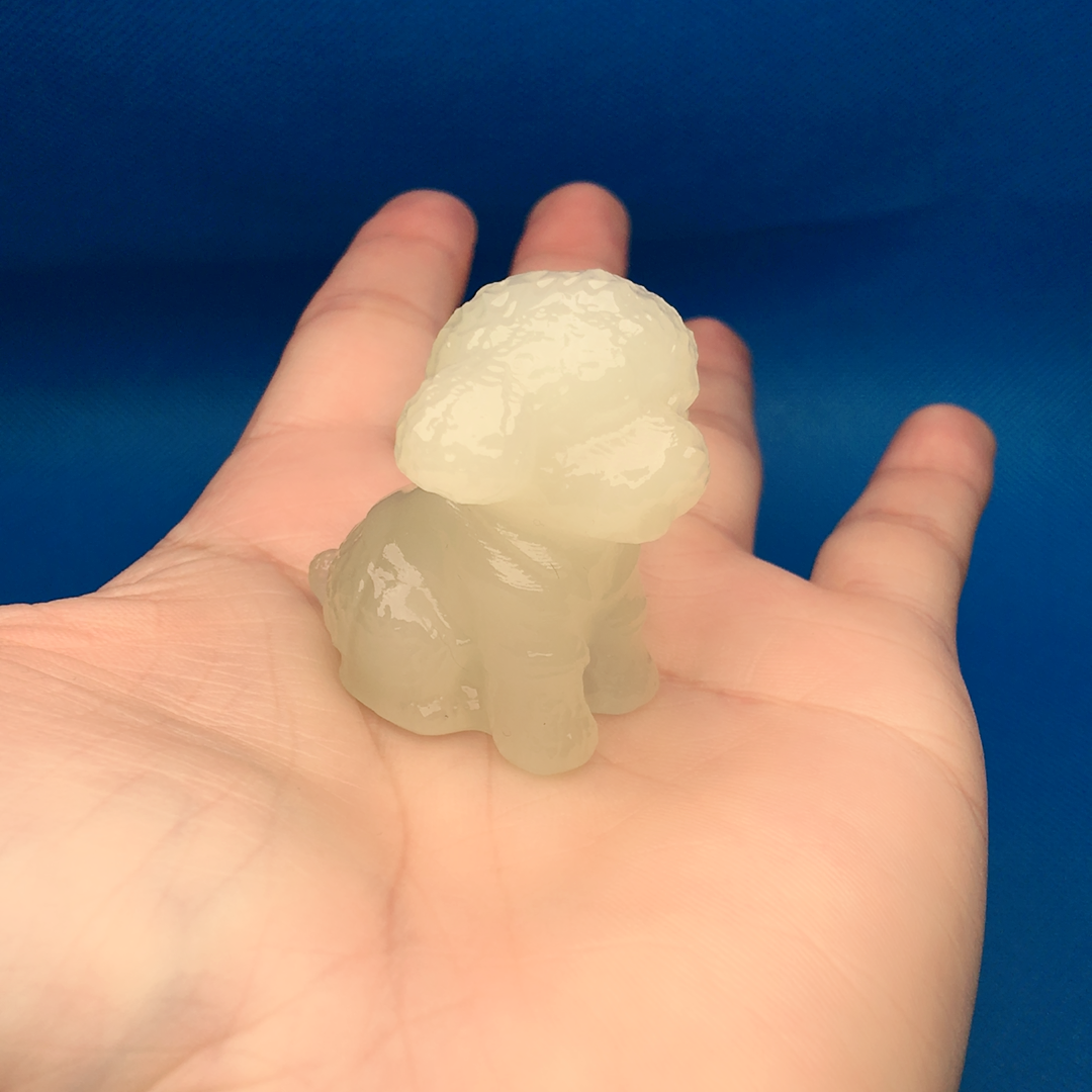 天然和田玉泰迪狗狗吊坠 雕刻件宠物项链项坠手把件玉吊坠