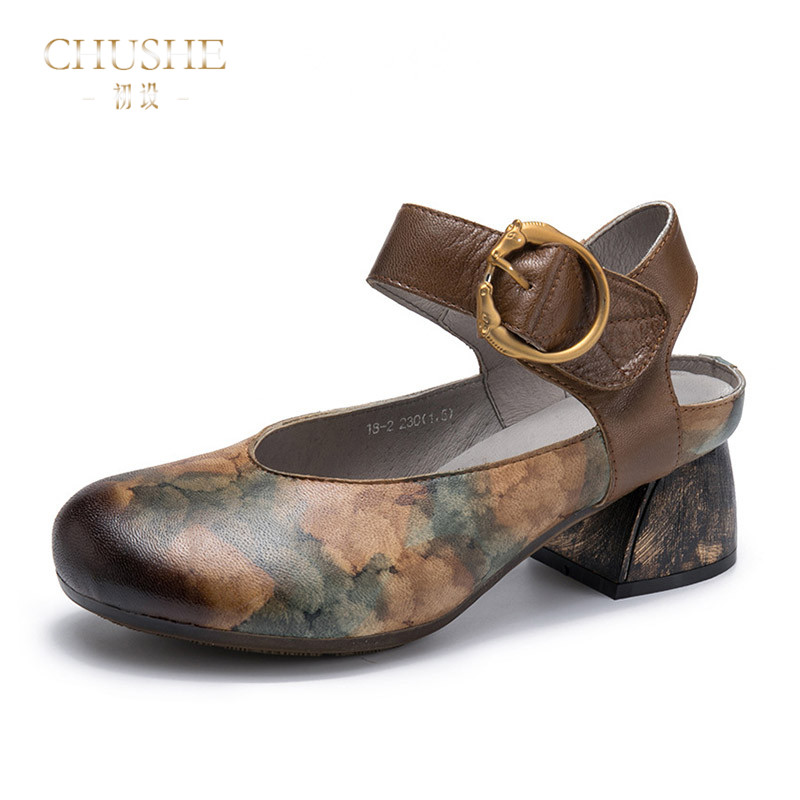 CHUSHE³õÉè³±Á÷°Ù´î¸´¹ÅÃñ×å·çÁ¹Ð¬2018´º¼¾Á÷ÐÐÕæÆ¤Öиú°üÍ·Á¹Ð¬