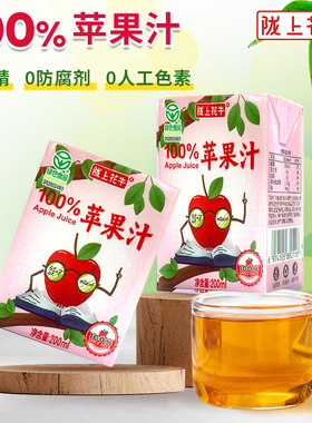 陇上花牛100%苹果汁纯果蔬汁饮品饮料200ml*4盒/箱绿色食品 包邮