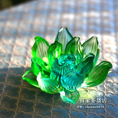 线香插摆件琉璃莲花香插梁明毓