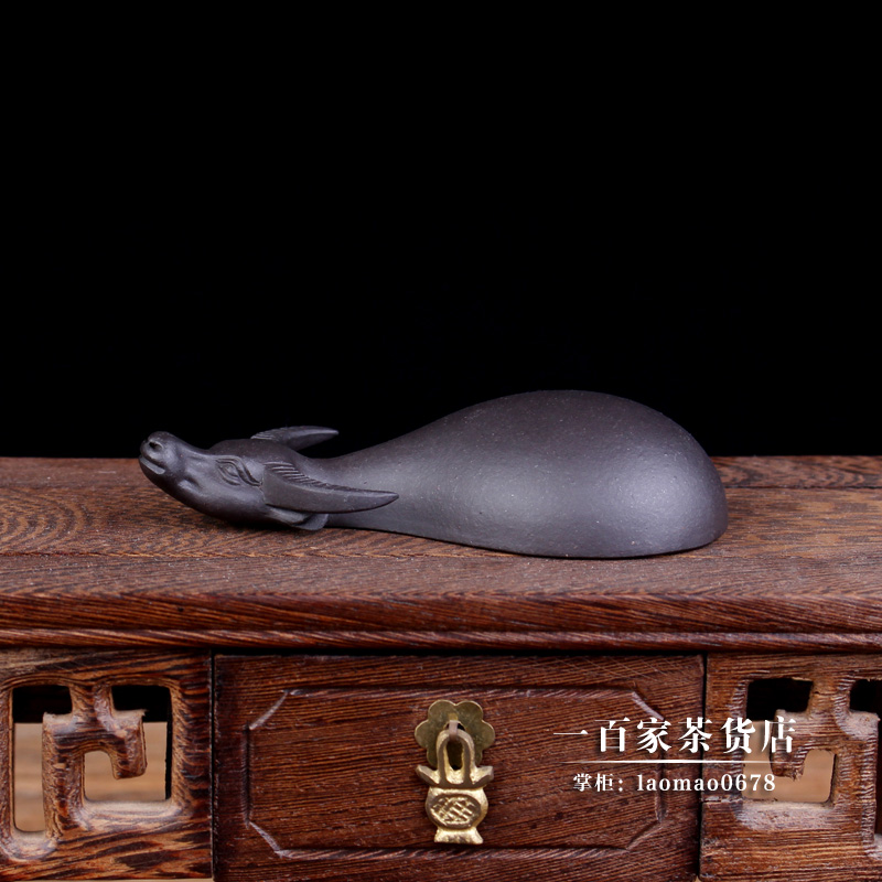 紫砂茶宠茶玩摆件水牛经典舞狮人