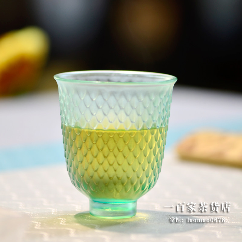 梁明毓古法琉璃茶具 龙鳞杯原创设计匀杯品茗杯干泡茶席茶空间