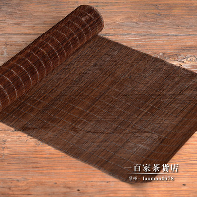 新款大漆高端丝竹茶席髹漆生漆竹席全手工传统手工艺茶道零配茶垫