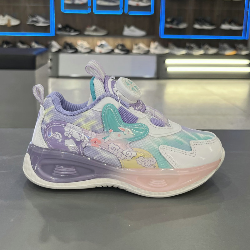 小总统慢跑鞋儿童鞋2023秋新款女童运动鞋小童跑步鞋旋转纽扣跑鞋