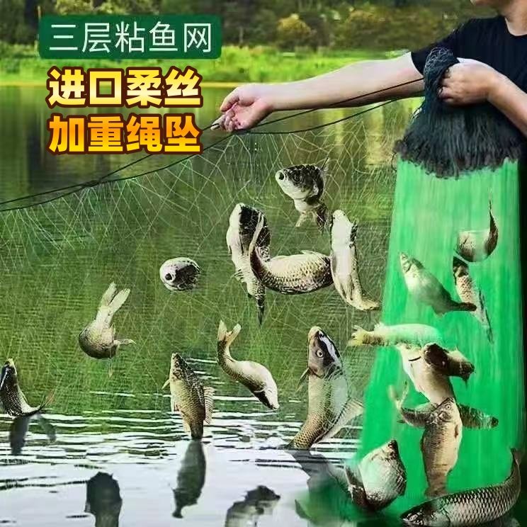 加强丝鱼网粘网三层渔网丝网捕鱼白条网沉网鲫鱼粘鱼进口丝沾大鱼,户外/登山/野营/旅行用品,鱼网/虾笼/其它渔具,淘宝优惠券,粉丝福利购,淘宝优惠卷