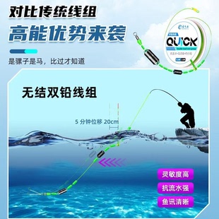 双铅主线组成品绑好套装大孔短铅超灵敏双铅钓法抗走水强拉力钓鱼