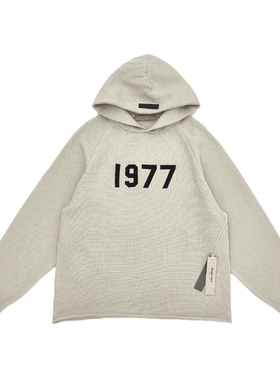 FEAR OF GOD ESSENTIALS第八季1977重磅宽松针织连帽毛衣帽衫情侣