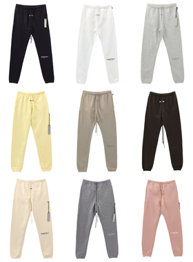 9色入FEAR OF GOD ESSENTIALS复线抽绳加绒长裤卫裤束腿休闲裤