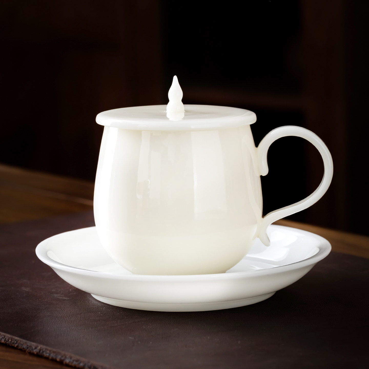 中国白璞玉简约陶瓷茶杯办公居家茶杯
