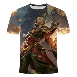 王者荣耀司空震科比地狱燃心衣服男女装 T恤春夏中学生cos上衣 短袖