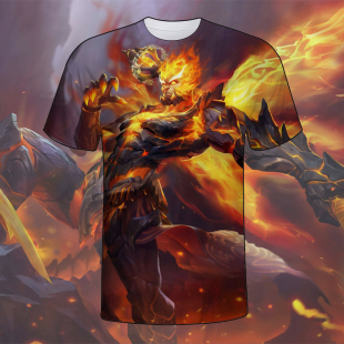 2023新王者荣耀衣服3D印花短袖 孙悟空地狱火T恤夏男中学生青少年