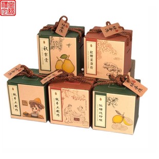 姜枣冰糖川贝枇杷陈皮柠檬膏秋梨膏六角玻璃瓶包装盒礼品盒袋子