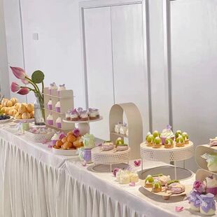 甜品台摆件展示架婚礼下午茶点心架子蛋糕托盘冷餐会自助餐水果盘