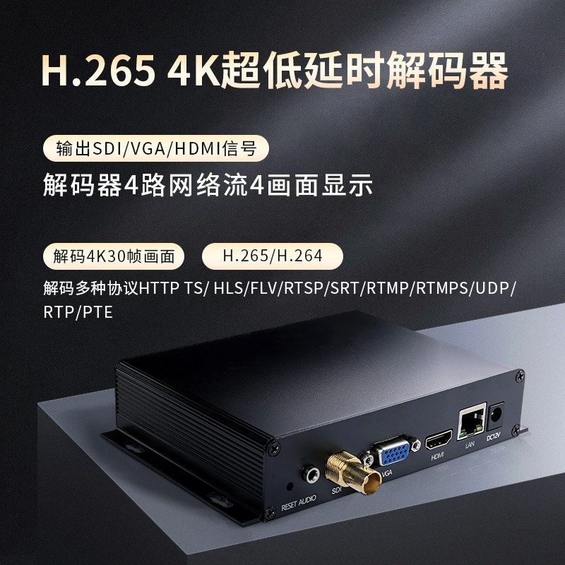 全新sdih.265h.264h265hdmivga组播解码超低延迟4K视频解码
