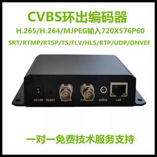 udp rtmp IPTV 器CVBS信号转rtsp h.265环出CVBS直播视频编码