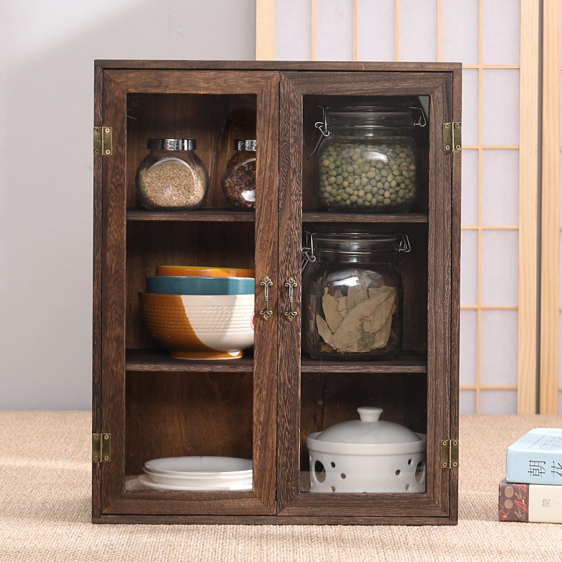 实木防尘茶架桌面置物架茶具茶叶