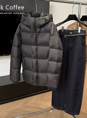 高端鹅绒羽绒服男女同款2025年新款puff包臀加厚鹅绒服女短款冬季