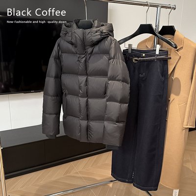 高端鹅绒羽绒服男女同款2025年新款puff包臀加厚鹅绒服女短款冬季