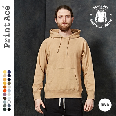 PrintAce Vintage复古全棉起绒保暖连帽口袋宽松套头卫衣男6511
