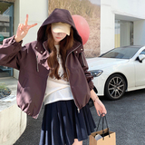 紫色超好看连帽外套女2026时尚棒球服夹克A565P140K198，女装短外套，2C268