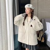 冬季新款双面羊绒大衣女韩系宽松外套A7101-P265-K378，女装毛呢外套，2C268