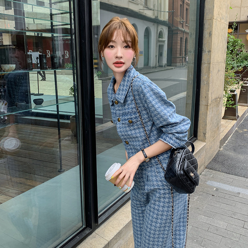 小香风牛仔套装女韩系时尚两件套A9027/P175K238图片