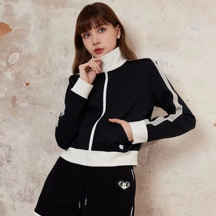 CHESTER CHARLES 2024春季女款薄款立领拉链运动休闲外套香港代购