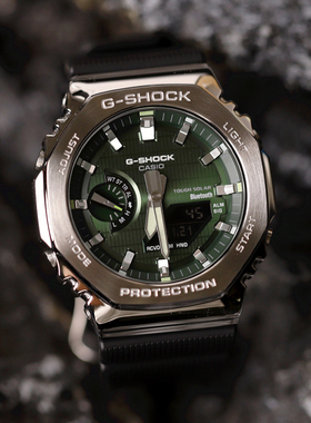 卡西欧G-SHOCK农家橡树金属壳蓝牙太阳能手表男GBM-2100A-1A3/B-7
