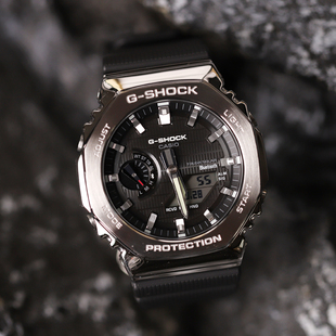 2100 GBM SHOCK系列农家橡树金属八角蓝牙太阳能学生款 卡西欧G