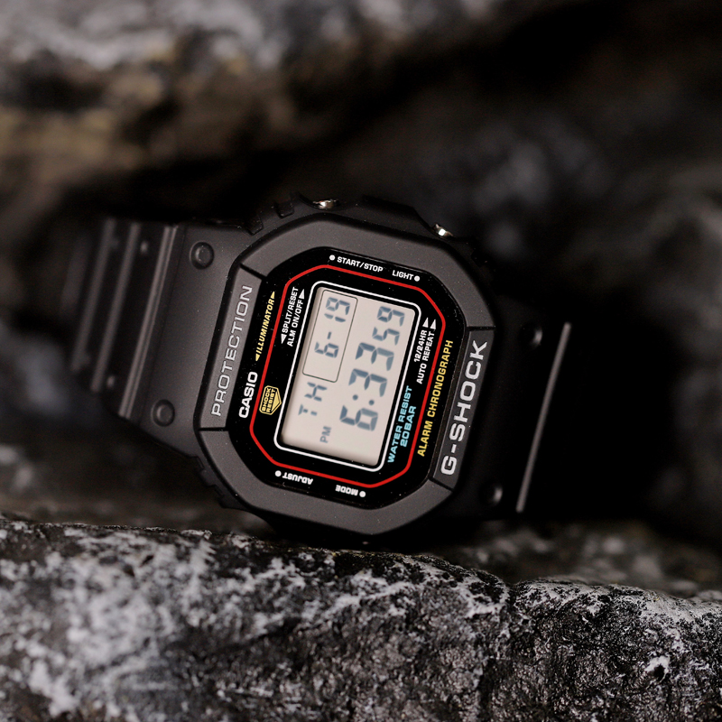 卡西欧复刻款小红圈方块日韩腕表