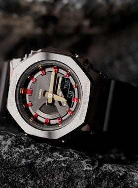 卡西欧G-SHOCK手表女电子时尚运动款圣诞配色简约GM-S2100CH-1A
