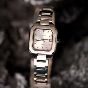 CASIO卡西欧Sheen系列蓝宝石镜面方形简约太阳能女表SHS 4528D