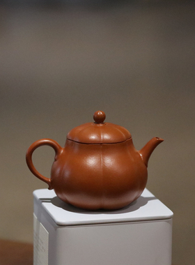 宜兴紫砂 指砂记 筋纹小高梨 泡茶利器原矿赵庄生砂朱泥 传统器型